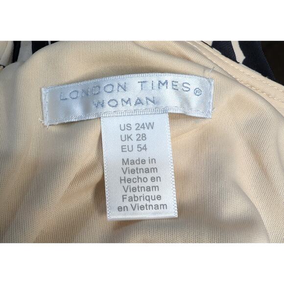 London Times Woman Tan Black Animal Print Dress Size 24W NWT - Picture 8 of 11